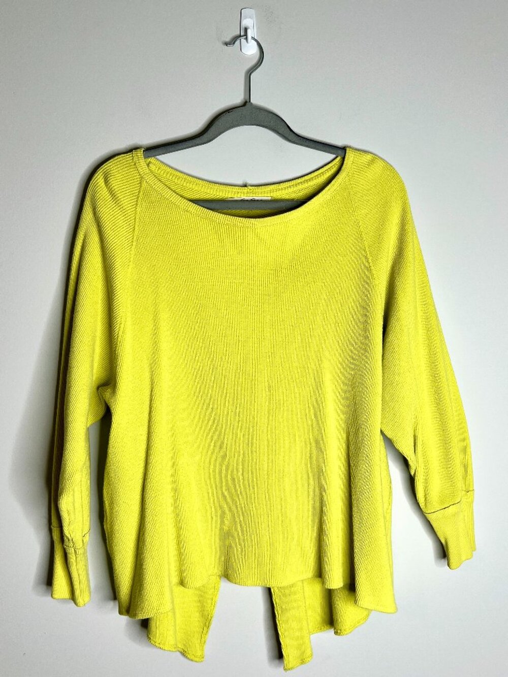 Free People We The Free Amelia Split-Back Thermal Top Waffle Knit Boho Sz Small